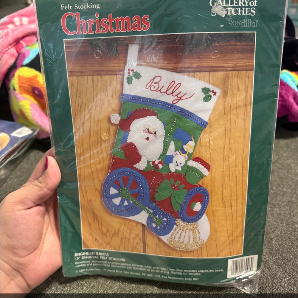 Bucilla Gallery of Stitches Christmas Stocking Kit - White, Red, Green